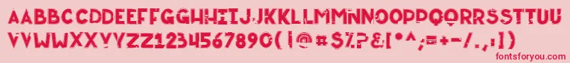 Badcab-Schriftart – Rote Schriften auf rosa Hintergrund