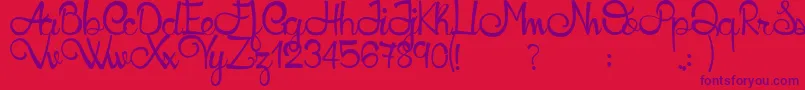 Honeyllamademo Font – Purple Fonts on Red Background