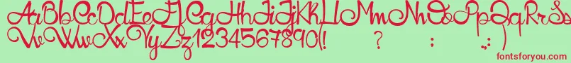 Honeyllamademo Font – Red Fonts on Green Background