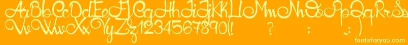 Honeyllamademo Font – Yellow Fonts on Orange Background