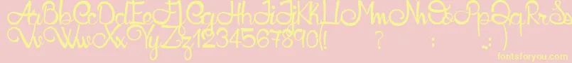 Honeyllamademo Font – Yellow Fonts on Pink Background