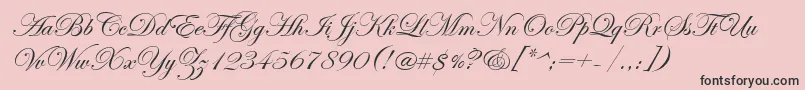 EdwardianScriptItc-Schriftart – Schwarze Schriften auf rosa Hintergrund