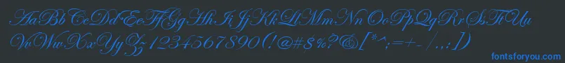 fuente EdwardianScriptItc – Fuentes Azules Sobre Fondo Negro