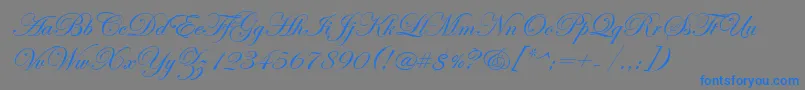 フォントEdwardianScriptItc – 灰色の背景に青い文字