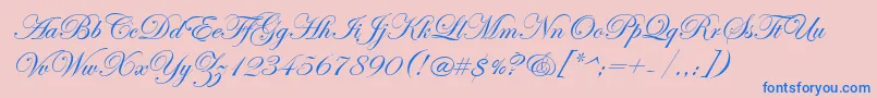 fuente EdwardianScriptItc – Fuentes Azules Sobre Fondo Rosa