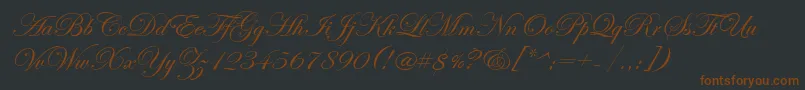 フォントEdwardianScriptItc – 黒い背景に茶色のフォント