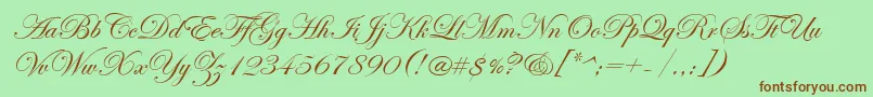 EdwardianScriptItc Font – Brown Fonts on Green Background