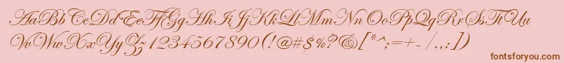 EdwardianScriptItc Font – Brown Fonts on Pink Background