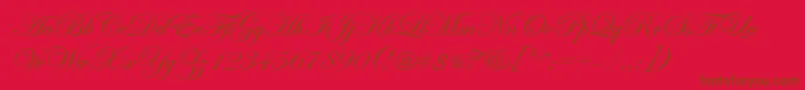 EdwardianScriptItc Font – Brown Fonts on Red Background