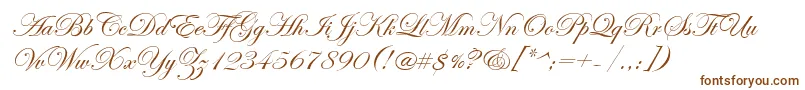 Fonte EdwardianScriptItc – fontes marrons em um fundo branco