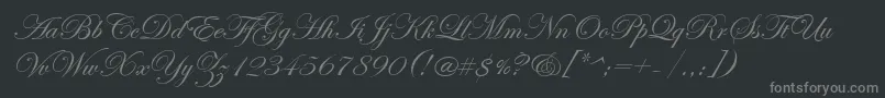 EdwardianScriptItc Font – Gray Fonts on Black Background