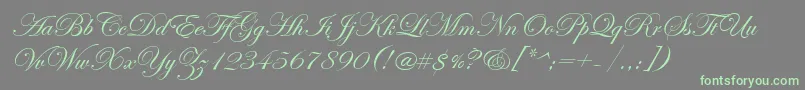 EdwardianScriptItc-Schriftart – Grüne Schriften auf grauem Hintergrund