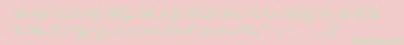 Saiba mais sobre a fonte EdwardianScriptItc Fonte EdwardianScriptItc – fontes verdes em um fundo rosa