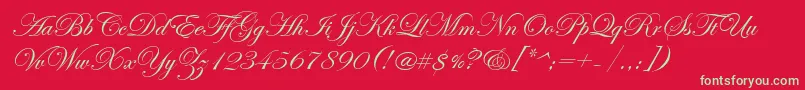 EdwardianScriptItc Font – Green Fonts on Red Background