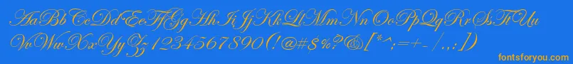 fuente EdwardianScriptItc – Fuentes Naranjas Sobre Fondo Azul