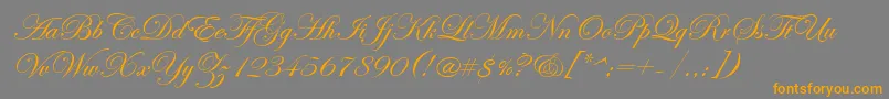 EdwardianScriptItc Font – Orange Fonts on Gray Background