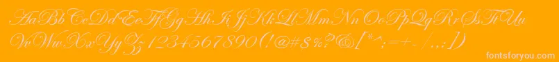Шрифт EdwardianScriptItc – розовые шрифты на оранжевом фоне