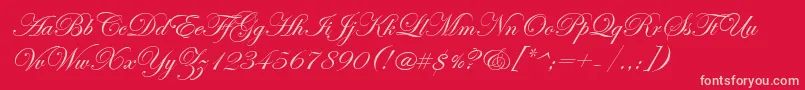 EdwardianScriptItc Font – Pink Fonts on Red Background