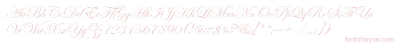 Fonte EdwardianScriptItc – fontes rosa em um fundo branco