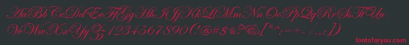 EdwardianScriptItc Font – Red Fonts on Black Background