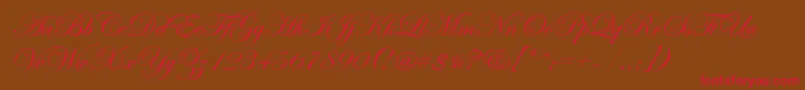 Fonte EdwardianScriptItc – fontes vermelhas em um fundo marrom
