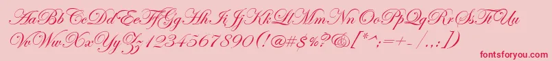 EdwardianScriptItc-Schriftart – Rote Schriften auf rosa Hintergrund