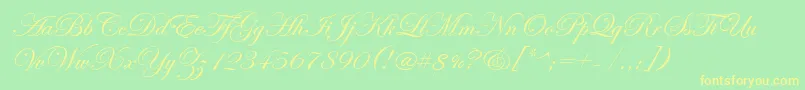 EdwardianScriptItc Font – Yellow Fonts on Green Background