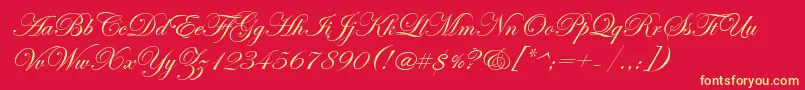 EdwardianScriptItc Font – Yellow Fonts on Red Background