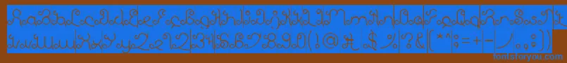 Czcionka EtherealSkyInverse – niebieskie czcionki na brązowym tle