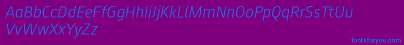 Augustsans46lightitalic Font – Blue Fonts on Purple Background