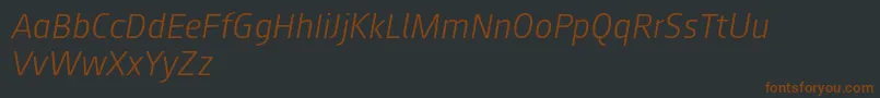 Шрифт Augustsans46lightitalic – коричневые шрифты на чёрном фоне