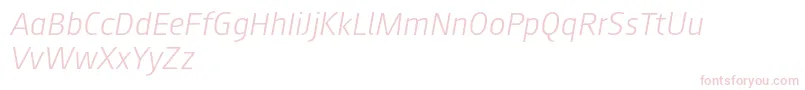 Police Augustsans46lightitalic – polices roses sur fond blanc