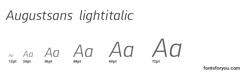 Augustsans46lightitalic (101556) Font Sizes