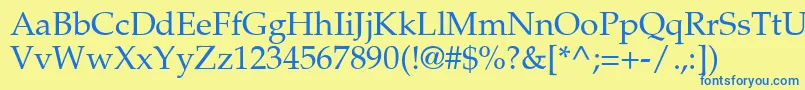 Palmsprings Font – Blue Fonts on Yellow Background