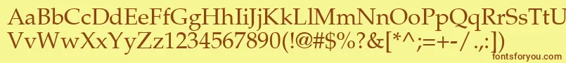 Palmsprings Font – Brown Fonts on Yellow Background