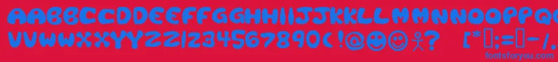 PlasticTomato Font – Blue Fonts on Red Background