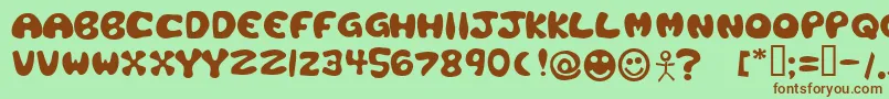 PlasticTomato Font – Brown Fonts on Green Background