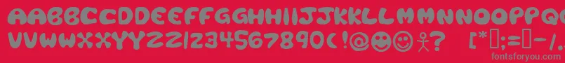 Czcionka PlasticTomato – szare czcionki na czerwonym tle