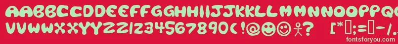PlasticTomato Font – Green Fonts on Red Background