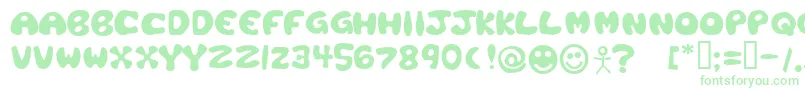 PlasticTomato-Schriftart – Grüne Schriften auf weißem Hintergrund