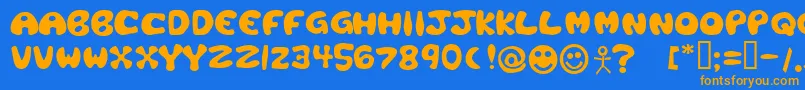 PlasticTomato Font – Orange Fonts on Blue Background