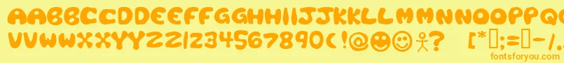 PlasticTomato Font – Orange Fonts on Yellow Background