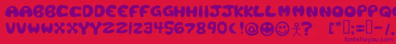 PlasticTomato Font – Purple Fonts on Red Background