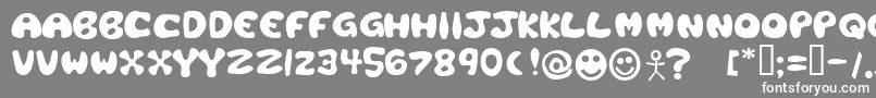 PlasticTomato-Schriftart – Weiße Schriften auf grauem Hintergrund