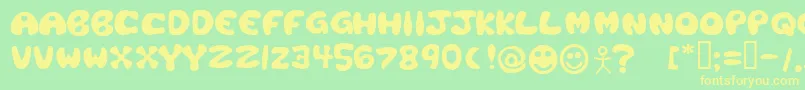 PlasticTomato Font – Yellow Fonts on Green Background
