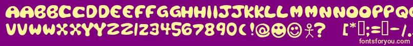 PlasticTomato Font – Yellow Fonts on Purple Background