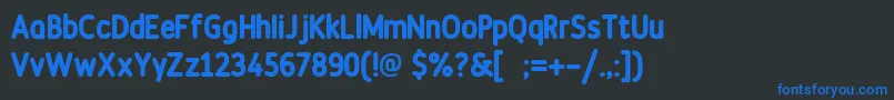 DiscotecaroundedFreeForPersonalUse Font – Blue Fonts on Black Background