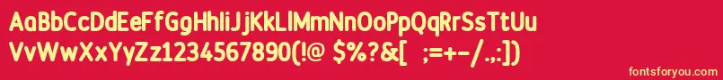 DiscotecaroundedFreeForPersonalUse Font – Yellow Fonts on Red Background