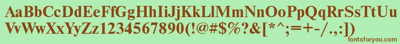 NewtonttBold Font – Brown Fonts on Green Background