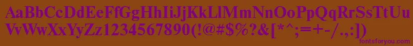 NewtonttBold Font – Purple Fonts on Brown Background